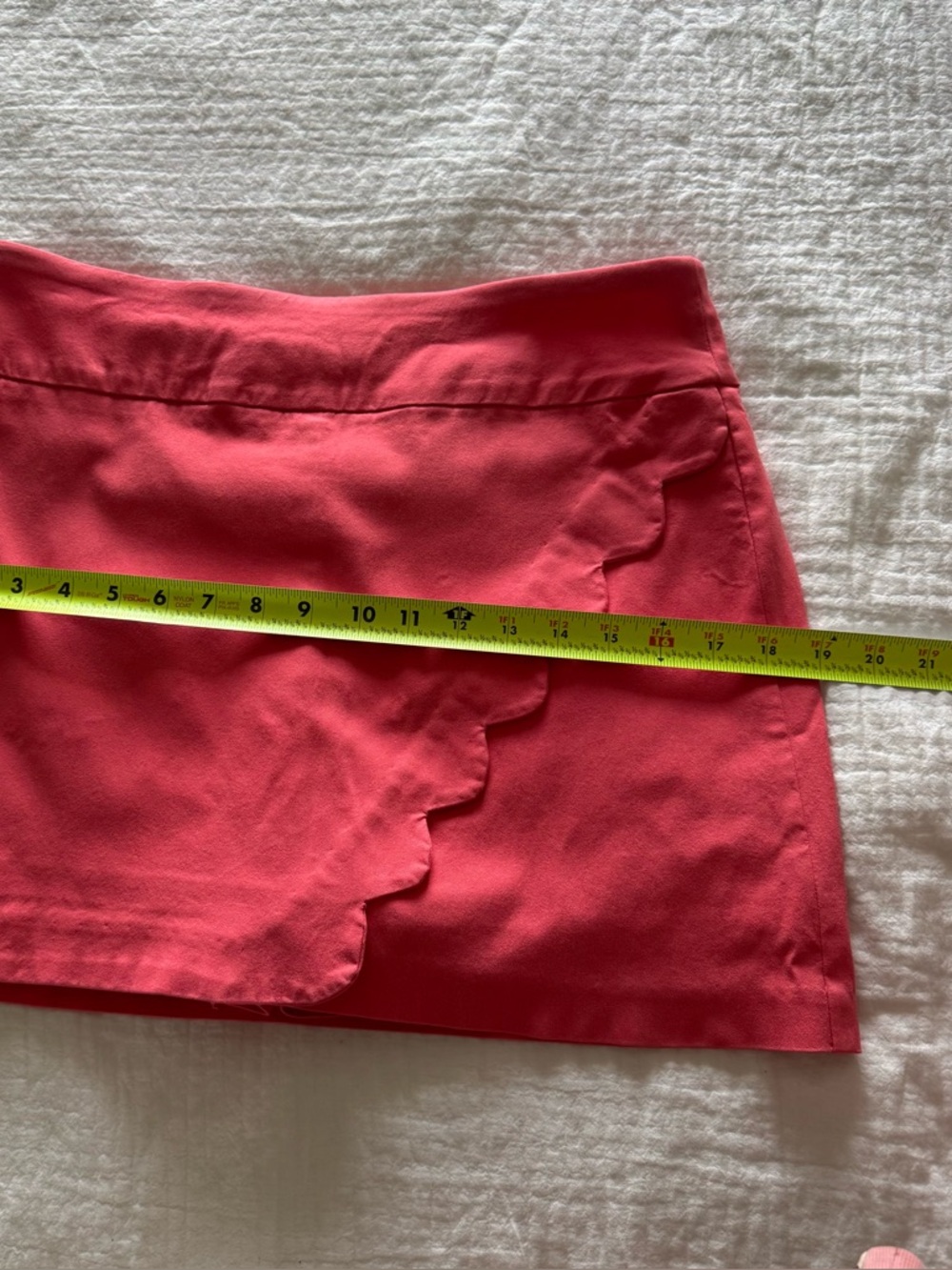 Pink Mini Skirt Skort Scalloped Hem Stretch Size 10 Unique Whimsical Coquette - Picture 6 of 8
